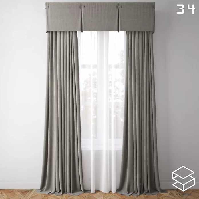 MODERN CURTAIN - SKETCHUP 3D MODEL - VRAY OR ENSCAPE - ID05492