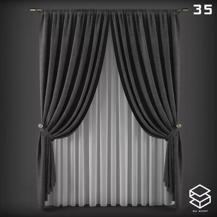 MODERN CURTAIN - SKETCHUP 3D MODEL - VRAY OR ENSCAPE - ID05493