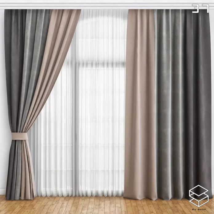 MODERN CURTAIN - SKETCHUP 3D MODEL - VRAY OR ENSCAPE - ID05495