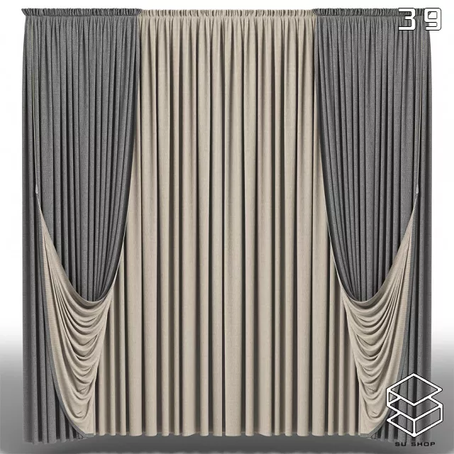 MODERN CURTAIN - SKETCHUP 3D MODEL - VRAY OR ENSCAPE - ID05497