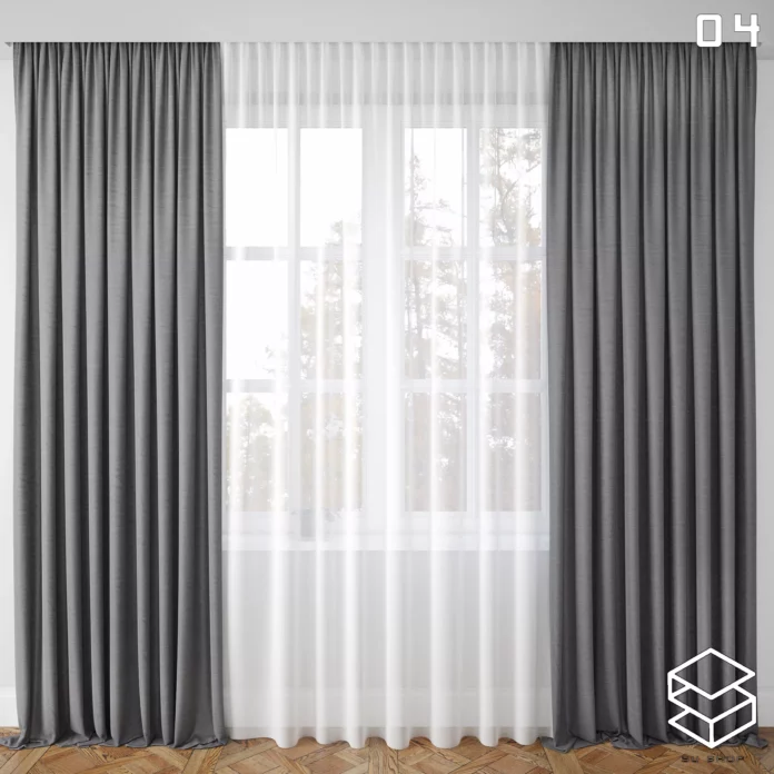 MODERN CURTAIN - SKETCHUP 3D MODEL - VRAY OR ENSCAPE - ID05498