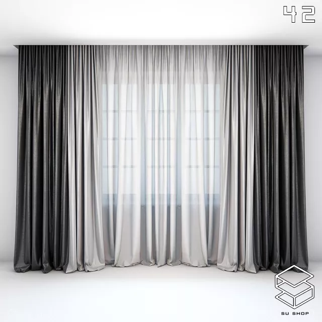 MODERN CURTAIN - SKETCHUP 3D MODEL - VRAY OR ENSCAPE - ID05501