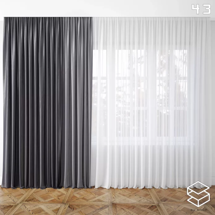 MODERN CURTAIN - SKETCHUP 3D MODEL - VRAY OR ENSCAPE - ID05502