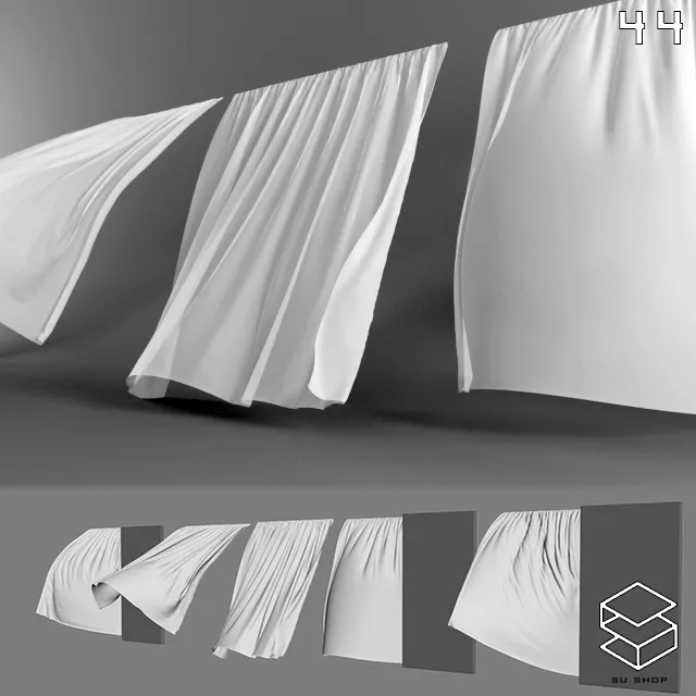 MODERN CURTAIN - SKETCHUP 3D MODEL - VRAY OR ENSCAPE - ID05503
