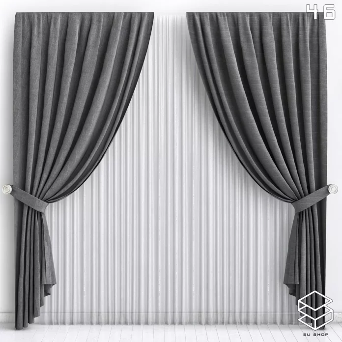 MODERN CURTAIN - SKETCHUP 3D MODEL - VRAY OR ENSCAPE - ID05505