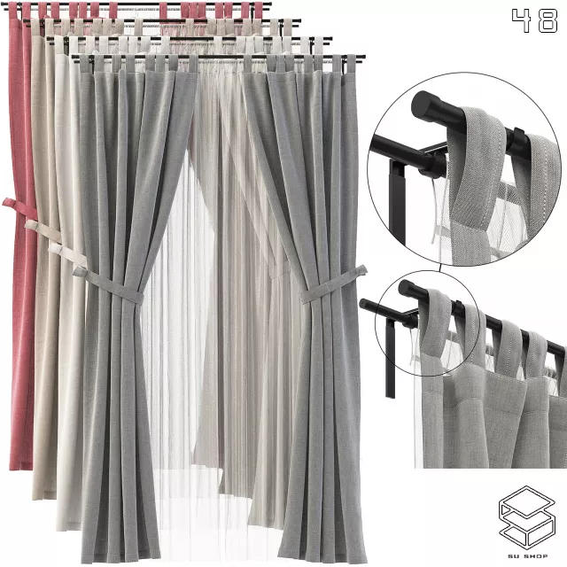 MODERN CURTAIN - SKETCHUP 3D MODEL - VRAY OR ENSCAPE - ID05507