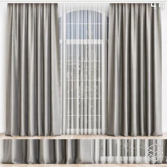 MODERN CURTAIN - SKETCHUP 3D MODEL - VRAY OR ENSCAPE - ID05508