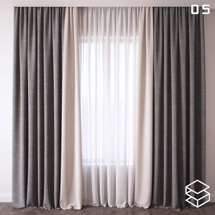 MODERN CURTAIN - SKETCHUP 3D MODEL - VRAY OR ENSCAPE - ID05509
