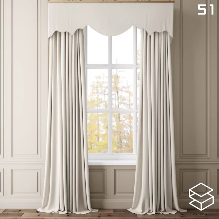 MODERN CURTAIN - SKETCHUP 3D MODEL - VRAY OR ENSCAPE - ID05511