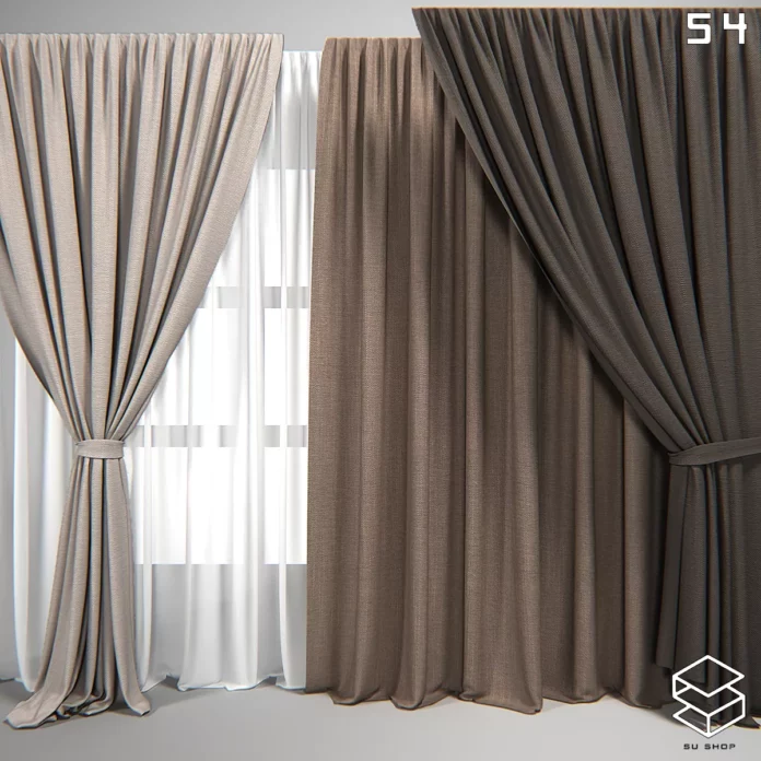 MODERN CURTAIN - SKETCHUP 3D MODEL - VRAY OR ENSCAPE - ID05514