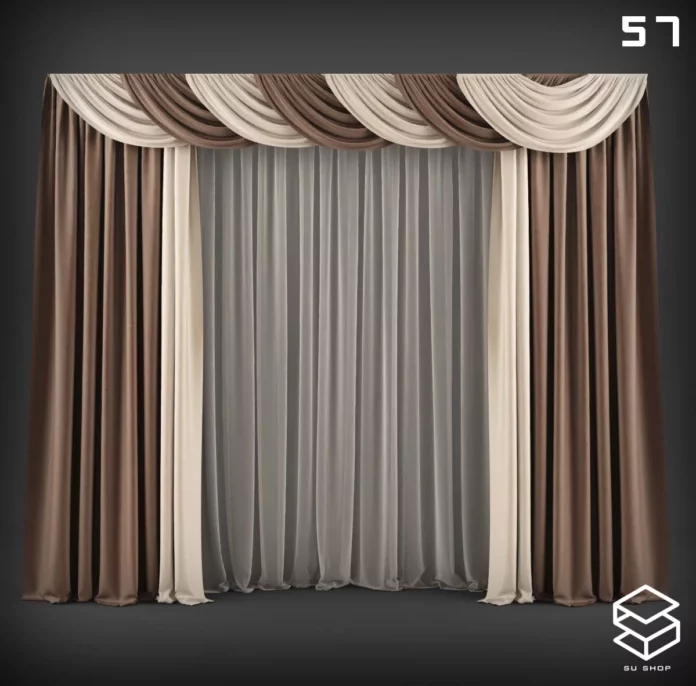 MODERN CURTAIN - SKETCHUP 3D MODEL - VRAY OR ENSCAPE - ID05517