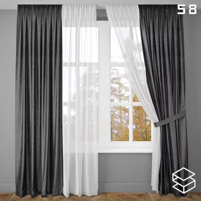 MODERN CURTAIN - SKETCHUP 3D MODEL - VRAY OR ENSCAPE - ID05518