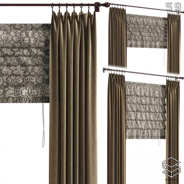 MODERN CURTAIN - SKETCHUP 3D MODEL - VRAY OR ENSCAPE - ID05519