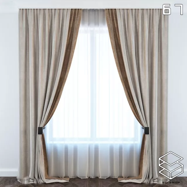 MODERN CURTAIN - SKETCHUP 3D MODEL - VRAY OR ENSCAPE - ID05528