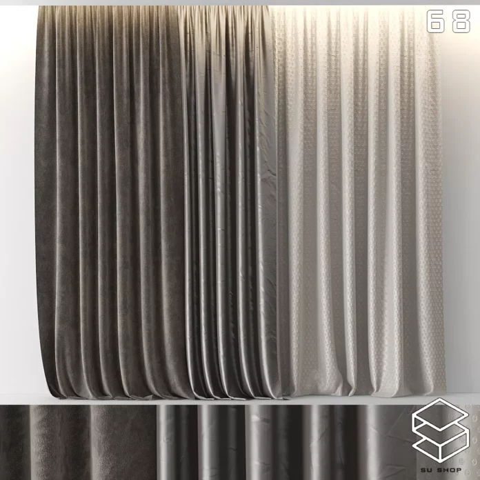 MODERN CURTAIN - SKETCHUP 3D MODEL - VRAY OR ENSCAPE - ID05529
