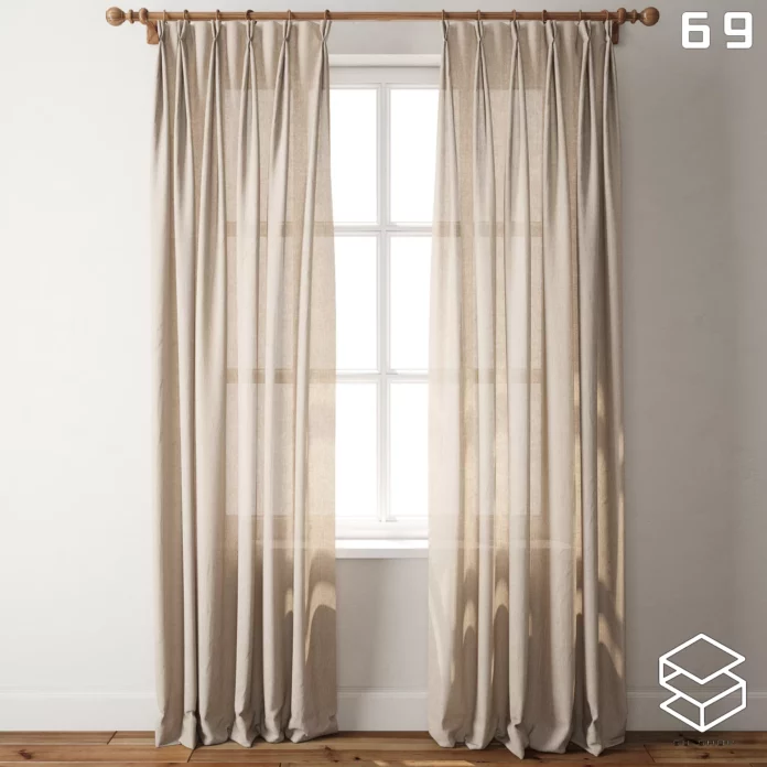 MODERN CURTAIN - SKETCHUP 3D MODEL - VRAY OR ENSCAPE - ID05530