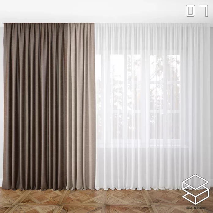 MODERN CURTAIN - SKETCHUP 3D MODEL - VRAY OR ENSCAPE - ID05531