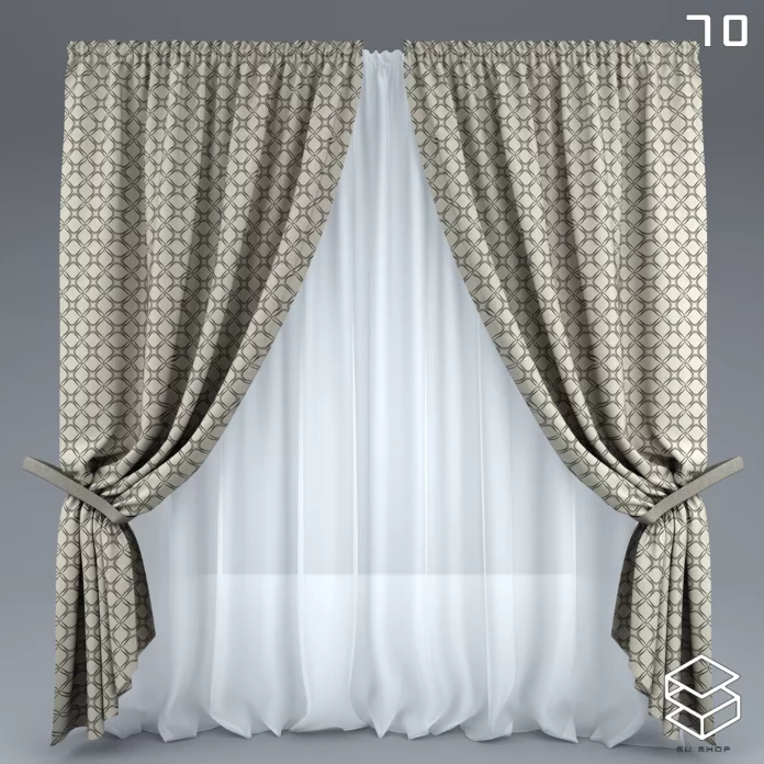 MODERN CURTAIN - SKETCHUP 3D MODEL - VRAY OR ENSCAPE - ID05532