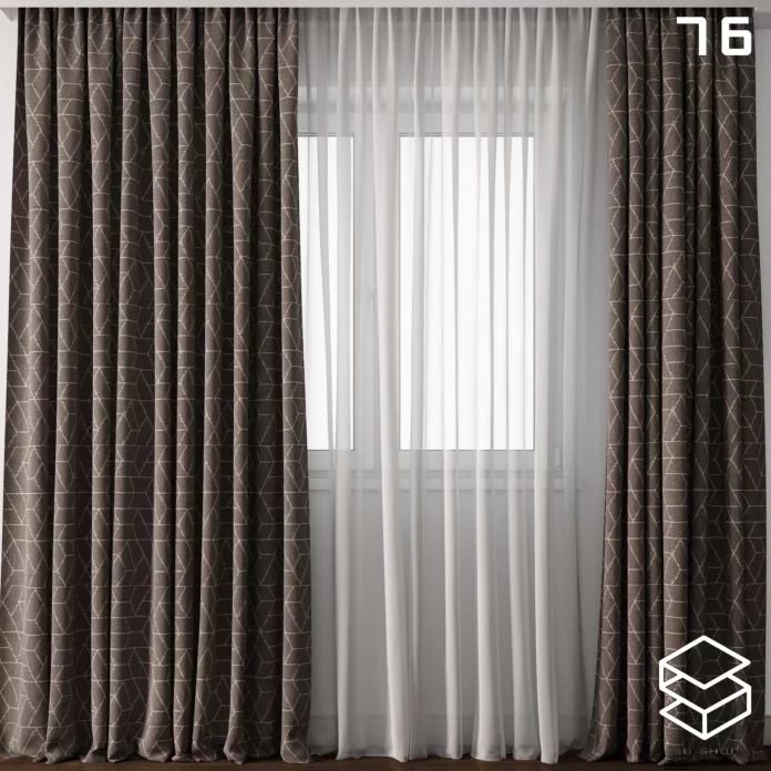 MODERN CURTAIN - SKETCHUP 3D MODEL - VRAY OR ENSCAPE - ID05538
