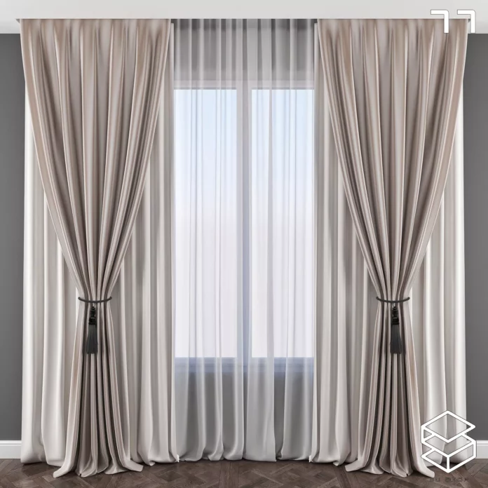 MODERN CURTAIN - SKETCHUP 3D MODEL - VRAY OR ENSCAPE - ID05539