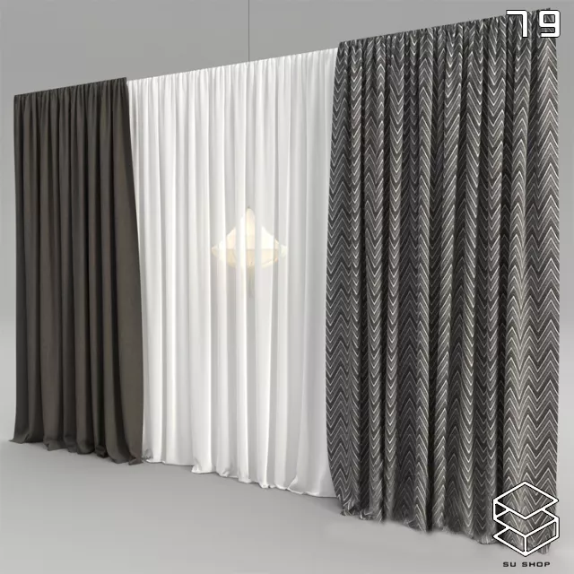 MODERN CURTAIN - SKETCHUP 3D MODEL - VRAY OR ENSCAPE - ID05541