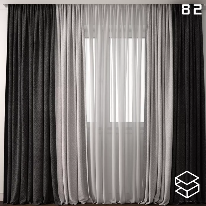 MODERN CURTAIN - SKETCHUP 3D MODEL - VRAY OR ENSCAPE - ID05545