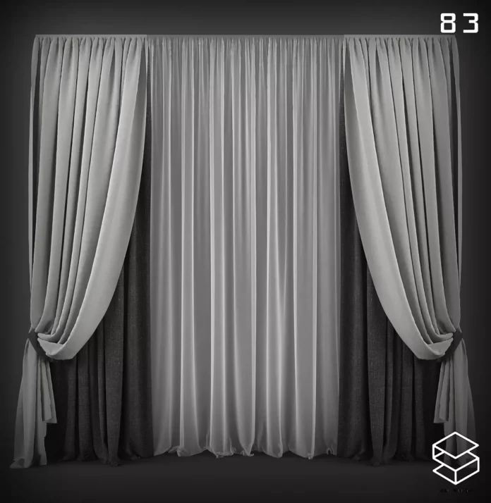 MODERN CURTAIN - SKETCHUP 3D MODEL - VRAY OR ENSCAPE - ID05546