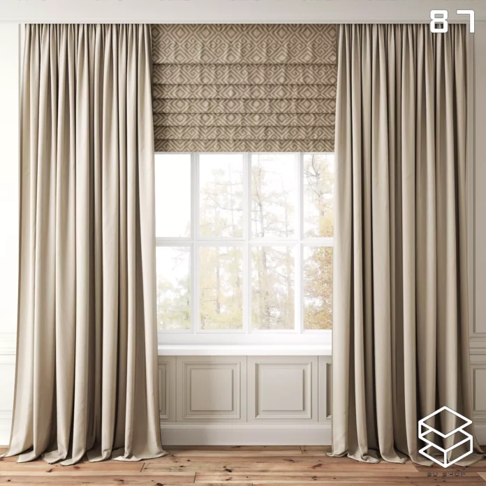 MODERN CURTAIN - SKETCHUP 3D MODEL - VRAY OR ENSCAPE - ID05550
