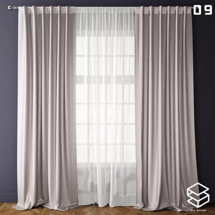 MODERN CURTAIN - SKETCHUP 3D MODEL - VRAY OR ENSCAPE - ID05553