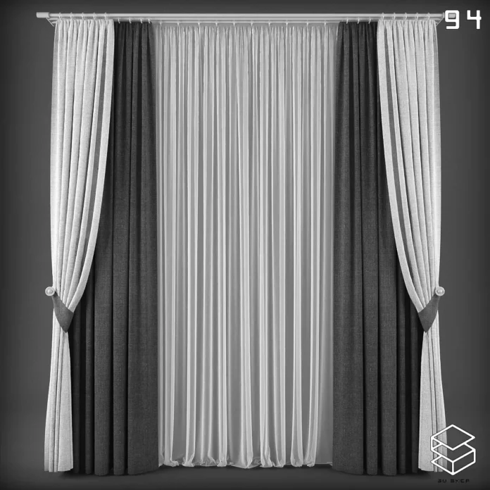 MODERN CURTAIN - SKETCHUP 3D MODEL - VRAY OR ENSCAPE - ID05558