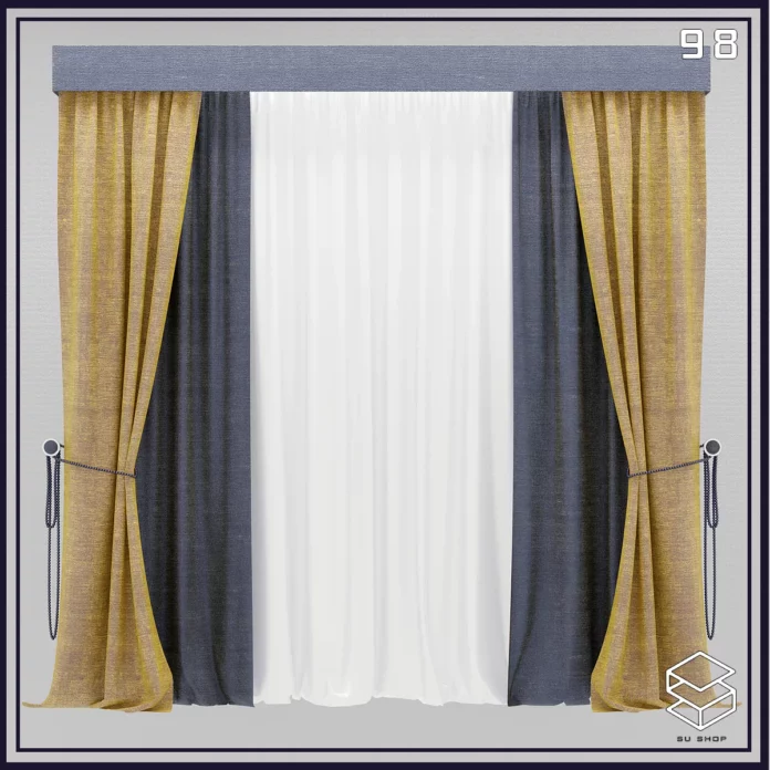 MODERN CURTAIN - SKETCHUP 3D MODEL - VRAY OR ENSCAPE - ID05562