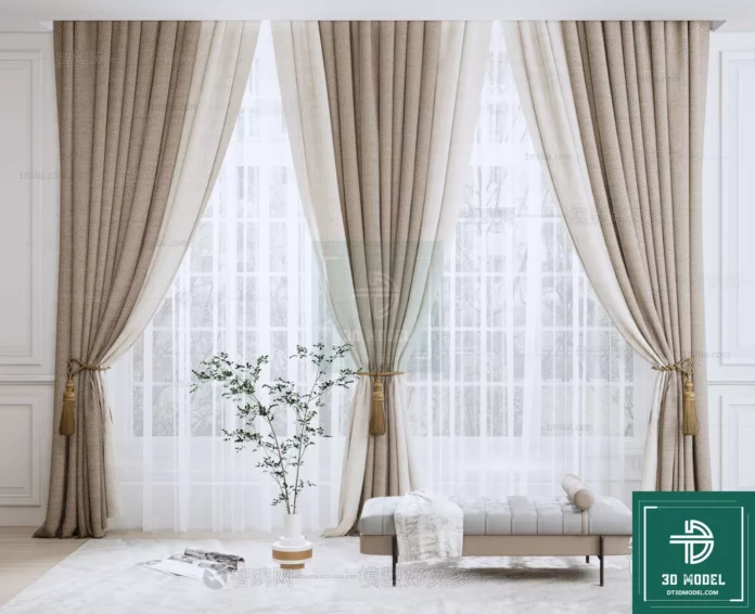 MODERN CURTAIN - SKETCHUP 3D MODEL - VRAY OR ENSCAPE - ID05565