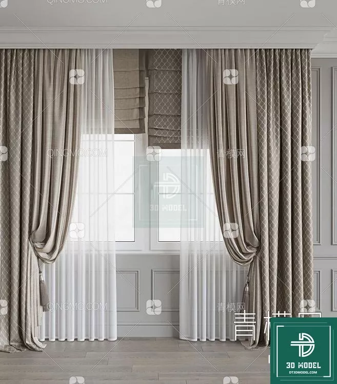 MODERN CURTAIN - SKETCHUP 3D MODEL - VRAY OR ENSCAPE - ID05566