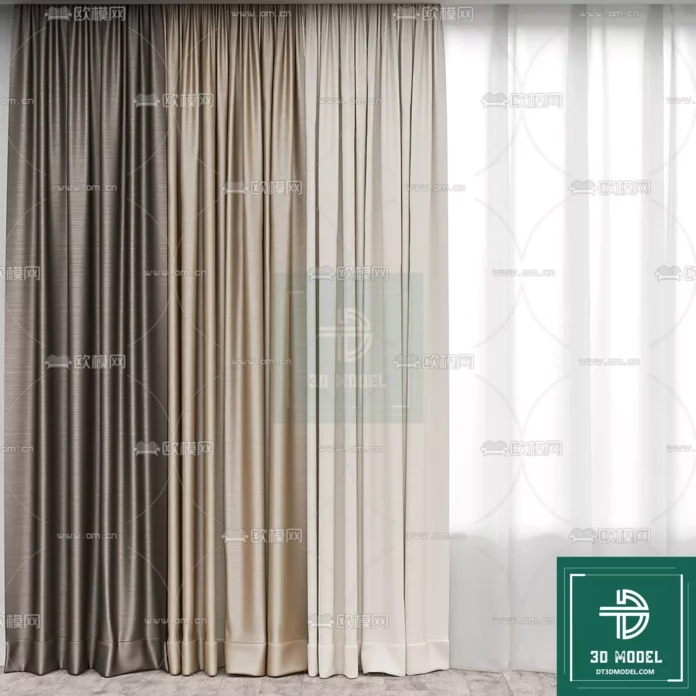 MODERN CURTAIN - SKETCHUP 3D MODEL - VRAY OR ENSCAPE - ID05568