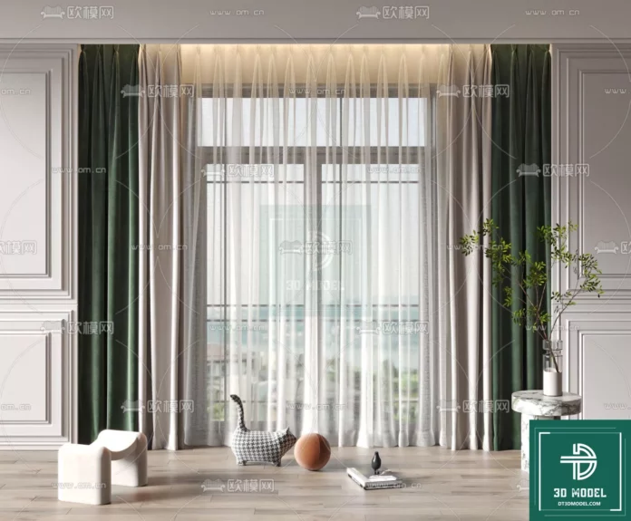 MODERN CURTAIN - SKETCHUP 3D MODEL - VRAY OR ENSCAPE - ID05572