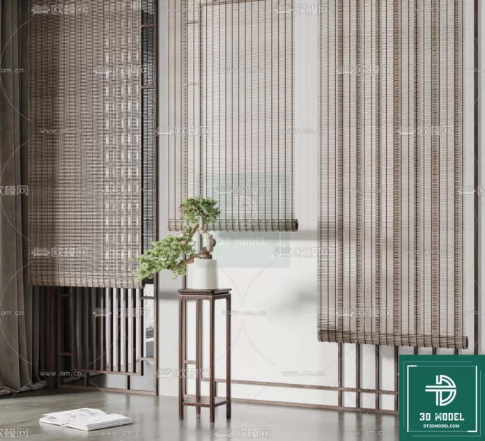 MODERN CURTAIN - SKETCHUP 3D MODEL - VRAY OR ENSCAPE - ID05573