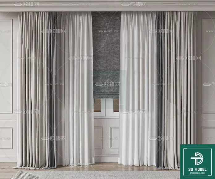 MODERN CURTAIN - SKETCHUP 3D MODEL - VRAY OR ENSCAPE - ID05575