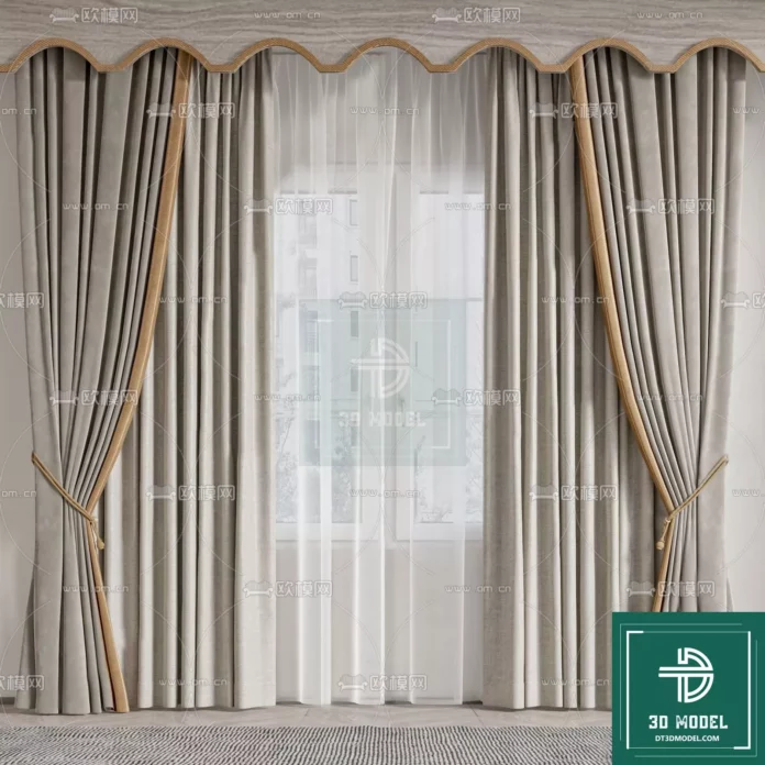 MODERN CURTAIN - SKETCHUP 3D MODEL - VRAY OR ENSCAPE - ID05592