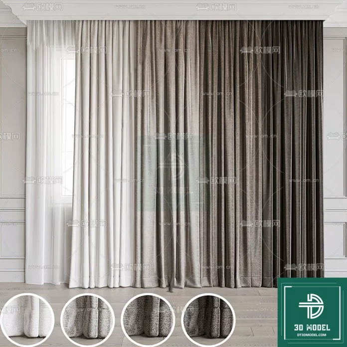 MODERN CURTAIN - SKETCHUP 3D MODEL - VRAY OR ENSCAPE - ID05597