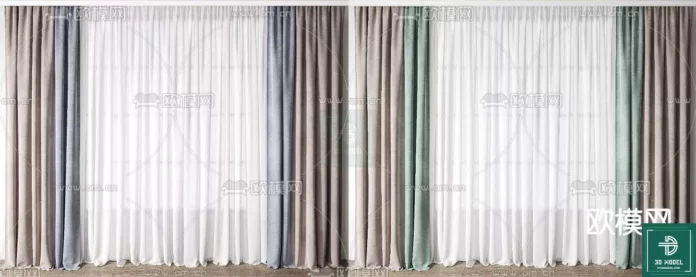 MODERN CURTAIN - SKETCHUP 3D MODEL - VRAY OR ENSCAPE - ID05601