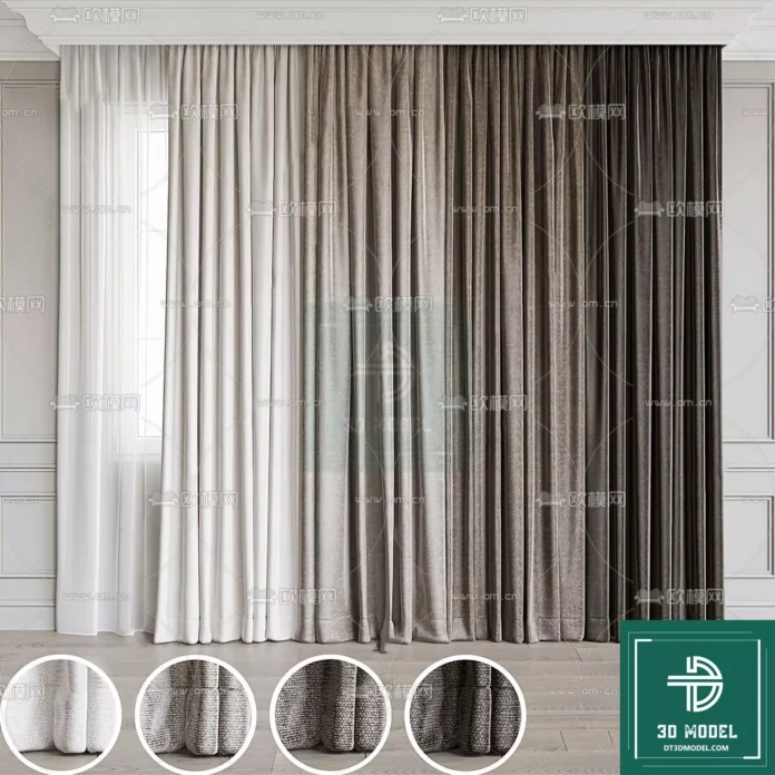 MODERN CURTAIN - SKETCHUP 3D MODEL - VRAY OR ENSCAPE - ID05602