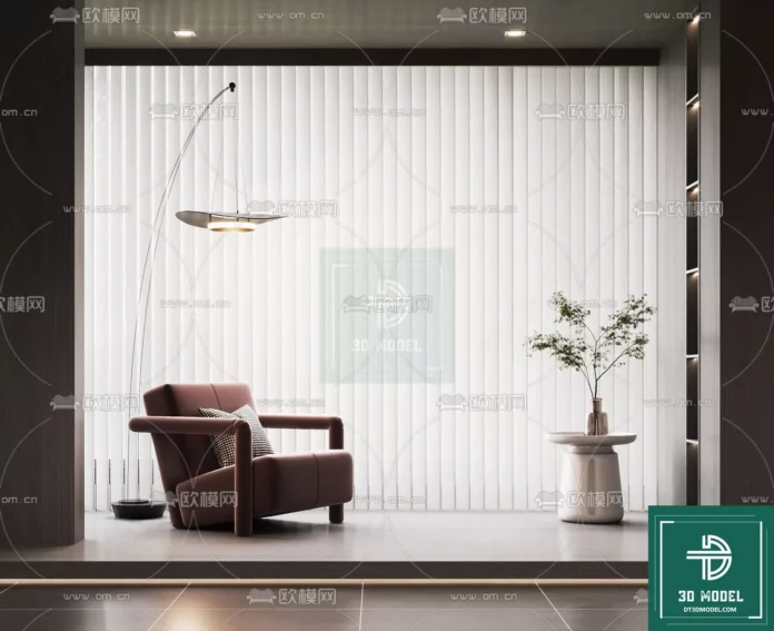 MODERN CURTAIN - SKETCHUP 3D MODEL - VRAY OR ENSCAPE - ID05603