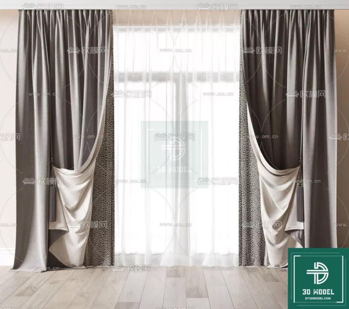 MODERN CURTAIN - SKETCHUP 3D MODEL - VRAY OR ENSCAPE - ID05606