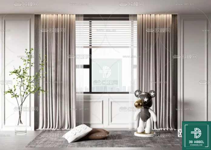 MODERN CURTAIN - SKETCHUP 3D MODEL - VRAY OR ENSCAPE - ID05607