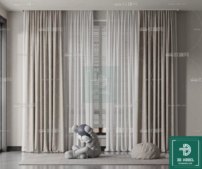MODERN CURTAIN - SKETCHUP 3D MODEL - VRAY OR ENSCAPE - ID05609