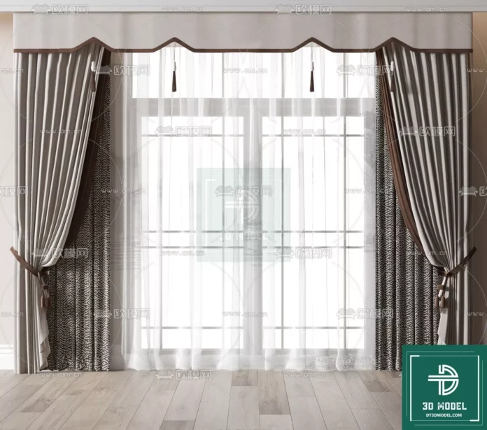 MODERN CURTAIN - SKETCHUP 3D MODEL - VRAY OR ENSCAPE - ID05612