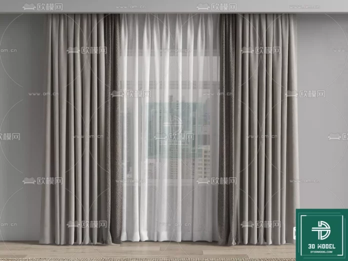 MODERN CURTAIN - SKETCHUP 3D MODEL - VRAY OR ENSCAPE - ID05614