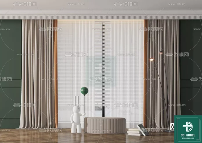 MODERN CURTAIN - SKETCHUP 3D MODEL - VRAY OR ENSCAPE - ID05617