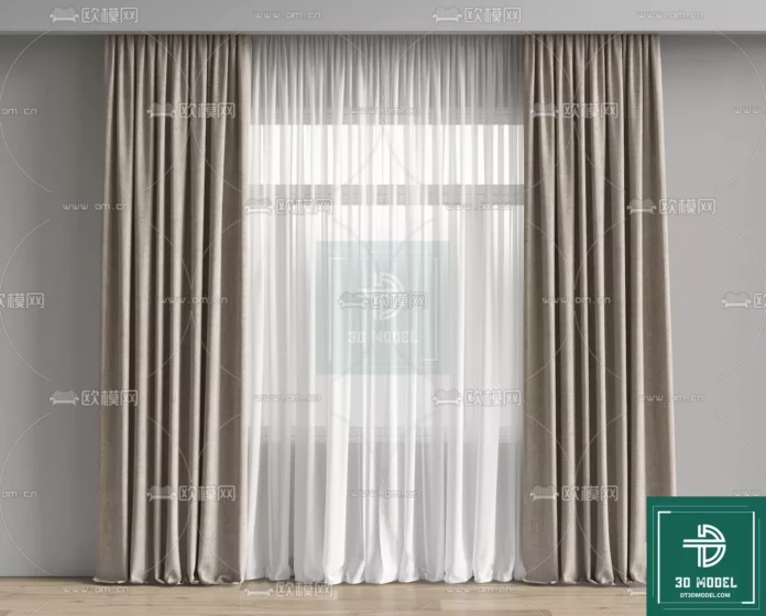 MODERN CURTAIN - SKETCHUP 3D MODEL - VRAY OR ENSCAPE - ID05621