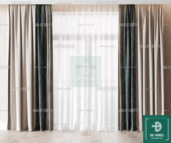 MODERN CURTAIN - SKETCHUP 3D MODEL - VRAY OR ENSCAPE - ID05626